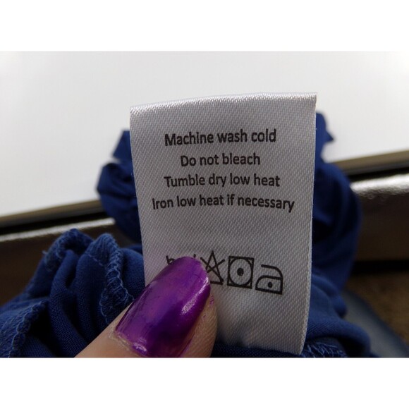 Ninexis Women's Blue Elastic Waist Banded Crop Flare Pants High waist Size SM - Picture 8 of 11